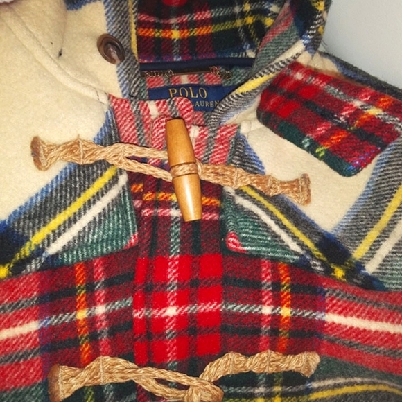 Polo Ralph Lauren wool duffle .Tartan plaid toggle pockets,hood. Winter Holiday - Picture 14 of 16